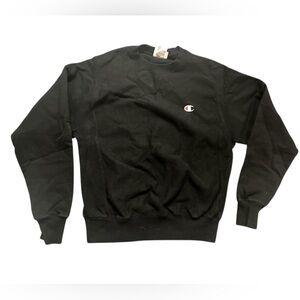 Champion plain black crewneck sweater size small